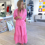 Kerri Rosenthal Gabrielle Eyelet Skirt, Neon Pink-Kerri Rosenthal
