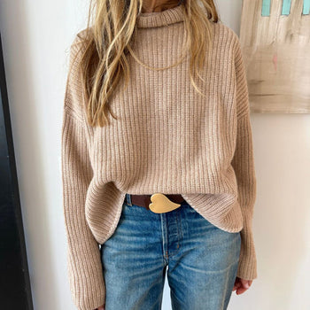 Kerri Rosenthal Marlow Cashmere Sweater, Camel-Kerri Rosenthal