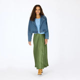 Kerri Rosenthal Ali Maxi Skirt, Army Green-Kerri Rosenthal