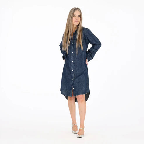 KR Mia Denim Shirt Dress, True Denim-Kerri Rosenthal