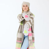 KR Stripe Scarf, Light Mushroom-Kerri Rosenthal