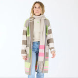 KR Stripe Scarf, Light Mushroom-Kerri Rosenthal