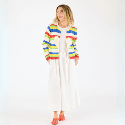 Stripe Beau-Lero Sweater, Multi-Kerri Rosenthal