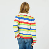 Stripe Beau-Lero Sweater, Multi-Kerri Rosenthal