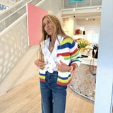Stripe Beau-Lero Sweater, Multi-Kerri Rosenthal