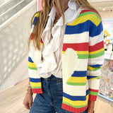 Stripe Beau-Lero Sweater, Multi-Kerri Rosenthal