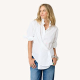 KR Mia Ruffle Shirt, White-Kerri Rosenthal