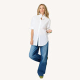 KR Mia Ruffle Shirt, White-Kerri Rosenthal