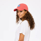 Imperfect Heart Hat, Poppy Red-Denim Blue-Kerri Rosenthal