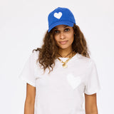 Imperfect Heart Hat, Bright Blue-White-Kerri Rosenthal