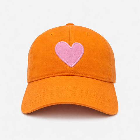 Imperfect Heart Hat, Clementine/Palm Pink-Kerri Rosenthal
