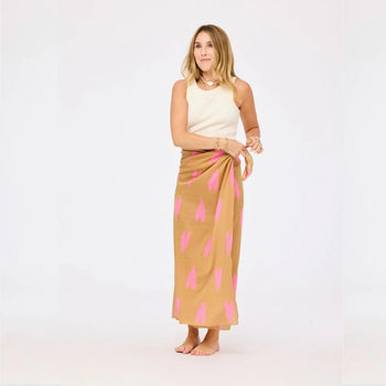 KR Sarong, Ikat Heart-Lark-Palm Pink-Kerri Rosenthal