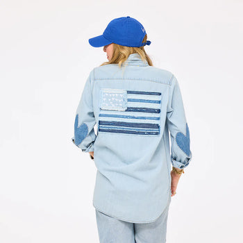 KR Mia U.S. Of Love Shirt, Light Wash-Kerri Rosenthal