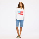Ex-Boyfriend U.S. Of Love Sweatshirt, White-Kerri Rosenthal