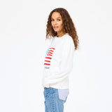 Ex-Boyfriend U.S. Of Love Sweatshirt, White-Kerri Rosenthal