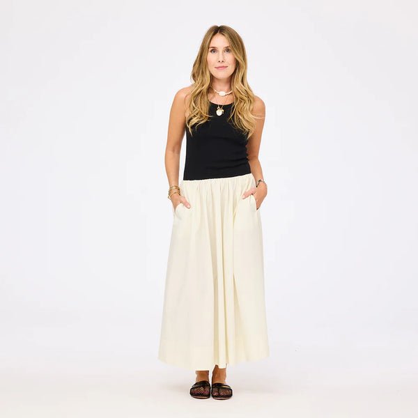 Two-Tone Tank Dress, Black-Cloud-Kerri Rosenthal