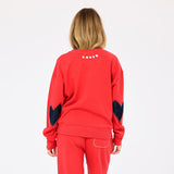Ex-Boyfriend Patchwork Sweatshirt, Poppy Red-Kerri Rosenthal
