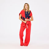 Ex-Boyfriend Patchwork Sweatshirt, Poppy Red-Kerri Rosenthal