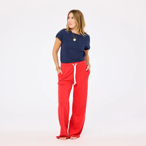 Weekend Barb Sweatpant, Poppy Red-Kerri Rosenthal