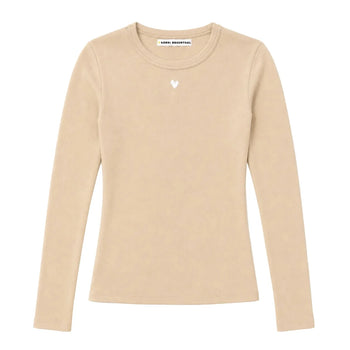 KR Long Sleeve Rib Tee, Camel-Kerri Rosenthal