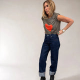 KR Suke Imperfect Heart Tee, Army Green-Tomato-Kerri Rosenthal
