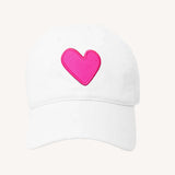 Imperfect Heart Hat, White / Neon Pink-Kerri Rosenthal
