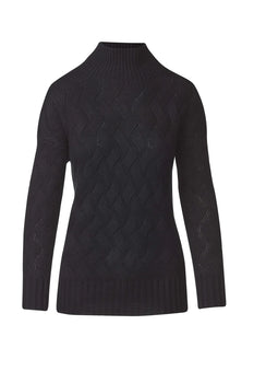 Cable Funnel, Black-Kinross Cashmere