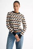 Highland Jacquard Crew, Black