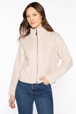 Kinross Cable Zip Cardigan Canvas-Kinross Cashmere