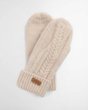 Barbour Elsdon Knitted Mittens, Eggshell-Barbour
