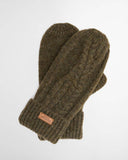 Barbour Elsdon Knitted Mittens, Olive-Barbour