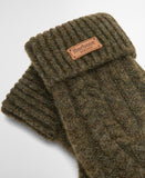 Barbour Elsdon Knitted Mittens, Olive-Barbour