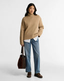 Barbour Woodhouse Cashmere Blend Funnel Neck Knitted Jumper, Warm Trench-Barbour