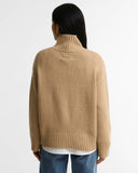Barbour Woodhouse Cashmere Blend Funnel Neck Knitted Jumper, Warm Trench-Barbour