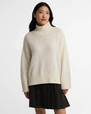 Barbour Woodhouse Cashmere Blend Funnel Neck Knitted Jumper, Ecru-Barbour