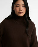 Barbour Woodhouse Cashmere Blend Funnel Neck Knitted Jumper, Rustic-Barbour