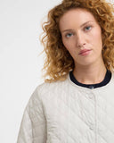 Cashel Collarless Quilted Jacket, Mist-Barbour