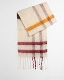 Isla Tartan Boucle Scarf, Ecru Muted Tartan