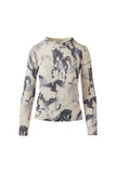 Horse Print Crew, Cloud-Kinross Cashmere