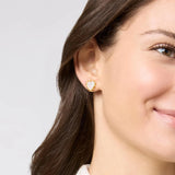 Julie Vos Lace Heart Stud Earring, Mother of Pearl-Julie Vos