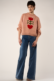 Swiss Flower Pullover, Peach