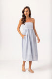 Stripe Kenny Dress, Slate Linen-sundays