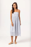 Stripe Kenny Dress, Slate Linen-sundays