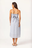 Stripe Kenny Dress, Slate Linen-sundays