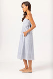Stripe Kenny Dress, Slate Linen-sundays
