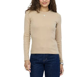 KR Long Sleeve Rib Tee, Camel-Kerri Rosenthal