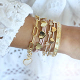 ASHA Heart Charm Link Bracelet, Mother of Pearl