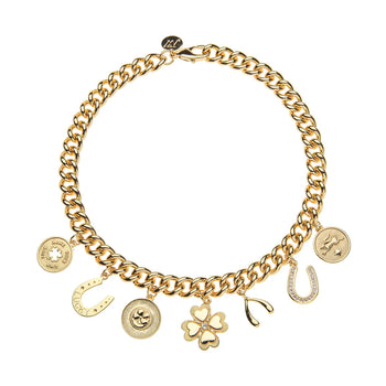 JW LUCKY Charm Necklace, Gold-Jane Win