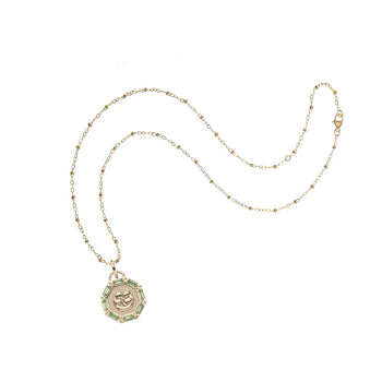 Jane Win LUCKY Petite Embellished Coin Necklace-Jane Win