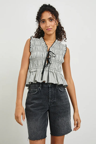 Rails Martine Top, Ivory Jet Gingham-Rails